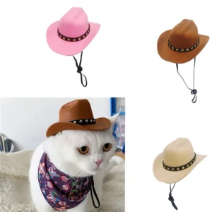 British Pet Dog Hat Star Cowboy Hat Pet Supplies Adjustable Dog Costume Top Hat Headwear Pet Hat Dogs Caps Pet Sun Hats for Cats