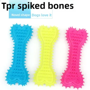 Dog Toothbrush Toy Rubber Bone Solid Heart TPR Barbed Molar Stick Toy Size Bone Pet Dogs Toys Products Supplies