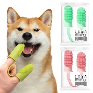 Dog Super Soft Finger Toothbrush Pet Teeth Cleaning Bad Breath Care Nontoxic Silicone Dog Cat Oral Cleaning Dental Care Supplies